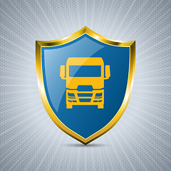 Image showing Truck badge design with bursting background