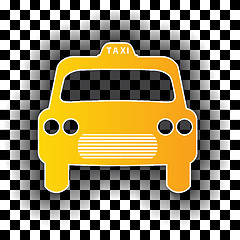 Image showing Taxi cab shaped badge