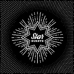 Image showing Hipster style vintage star burst with ray