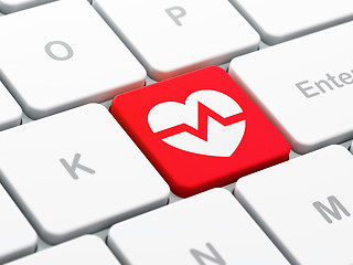 Image showing Medicine concept: Heart on computer keyboard background