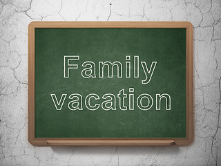 Image showing Tourism concept: Family Vacation on chalkboard background