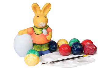 Image showing Painting easter eggs