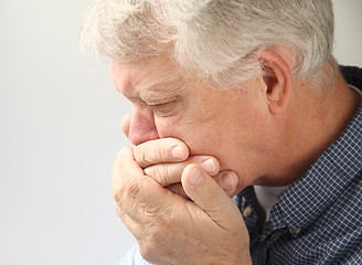 Image showing nauseated senior man 