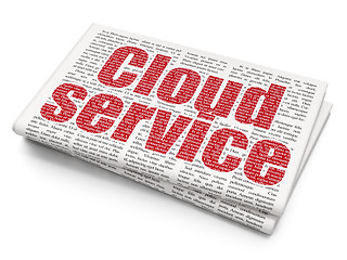 Image showing Cloud technology concept: Cloud Service on Newspaper background