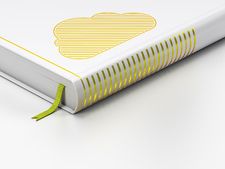 Image showing Cloud technology concept: closed book, Cloud on white background