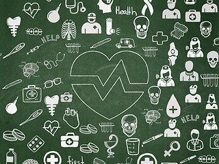 Image showing Medicine concept: Heart on School Board background