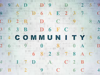 Image showing Social network concept: Community on Digital Paper background