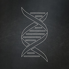 Image showing Health concept: DNA on chalkboard background