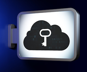 Image showing Cloud computing concept: Cloud With Key on billboard background