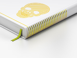 Image showing Medicine concept: closed book, Scull on white background