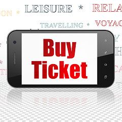 Image showing Tourism concept: Smartphone with Buy Ticket on display