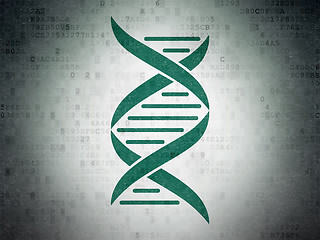 Image showing Medicine concept: DNA on Digital Paper background