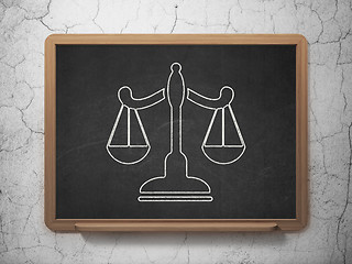 Image showing Law concept: Scales on chalkboard background