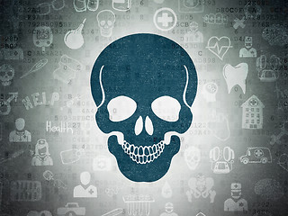 Image showing Medicine concept: Scull on Digital Paper background