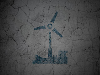 Image showing Industry concept: Windmill on grunge wall background