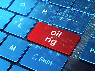 Image showing Industry concept: Oil Rig on computer keyboard background