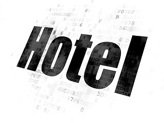 Image showing Tourism concept: Hotel on Digital background