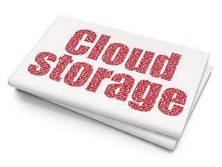 Image showing Cloud computing concept: Cloud Storage on Blank Newspaper background