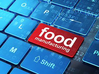 Image showing Manufacuring concept: Food Manufacturing on computer keyboard background