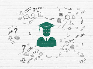 Image showing Education concept: Student on wall background