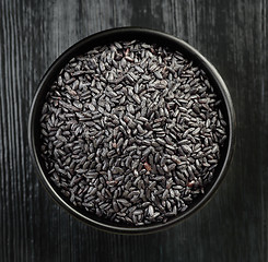 Image showing bowl of black rice