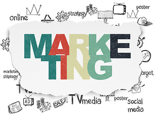 Image showing Advertising concept: Marketing on Torn Paper background