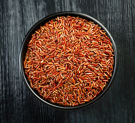 Image showing bowl of red wild rice
