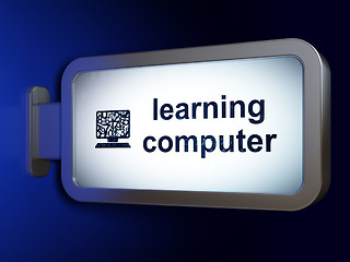 Image showing Studying concept: Learning Computer and Computer Pc on billboard background