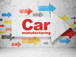 Image showing Manufacuring concept: arrow with Car Manufacturing on grunge wall background