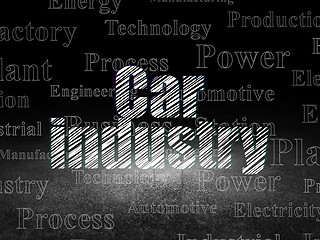 Image showing Manufacuring concept: Car Industry in grunge dark room