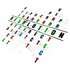 Image showing Law concept: Resolution in Crossword Puzzle