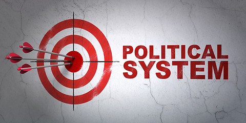 Image showing Politics concept: target and Political System on wall background