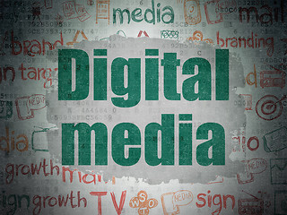 Image showing Marketing concept: Digital Media on Digital Paper background