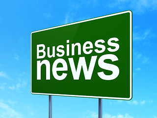 Image showing News concept: Business News on road sign background