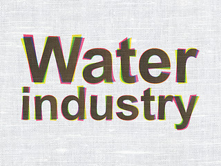 Image showing Manufacuring concept: Water Industry on fabric texture background