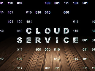 Image showing Cloud networking concept: Cloud Service in grunge dark room