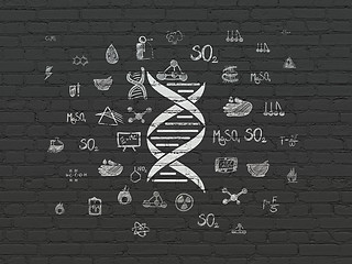 Image showing Science concept: DNA on wall background