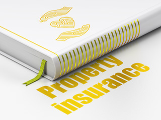 Image showing Insurance concept: book Heart And Palm, Property Insurance on white background