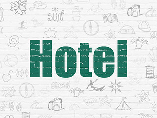 Image showing Vacation concept: Hotel on wall background