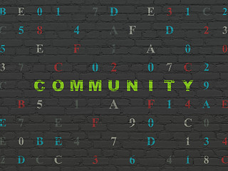 Image showing Social media concept: Community on wall background