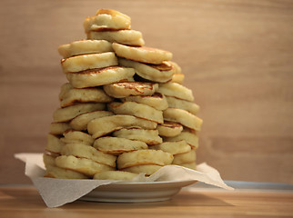 Image showing  pile of pancakes on a plate