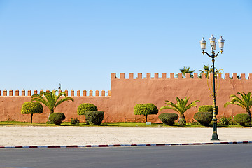 Image showing dome    old ruin in         morocco and sky       street lamp