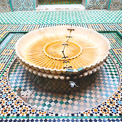 Image showing fountain in morocco africa old antique construction  mousque pal