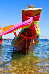 Image showing boat prow  in the  kho tao bay   south china sea 