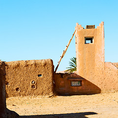 Image showing sahara      africa in morocco  palm the old contruction and  his