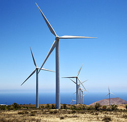 Image showing africa winturbines and the sky in  is