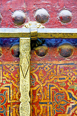 Image showing grey metal rusty      morocco in africa the old red gold