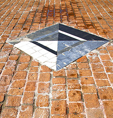 Image showing  arsizio  street lombardy    pavement of a curch and marble