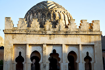 Image showing dome    old ruin in     construction  africa   morocco   tower