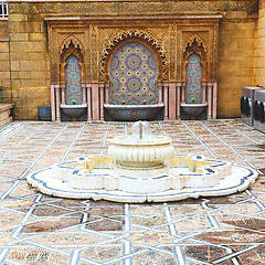 Image showing fountain in morocco africa old antique construction  mousque pal